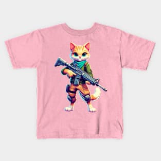 Fortnite-inspired cat design Kids T-Shirt